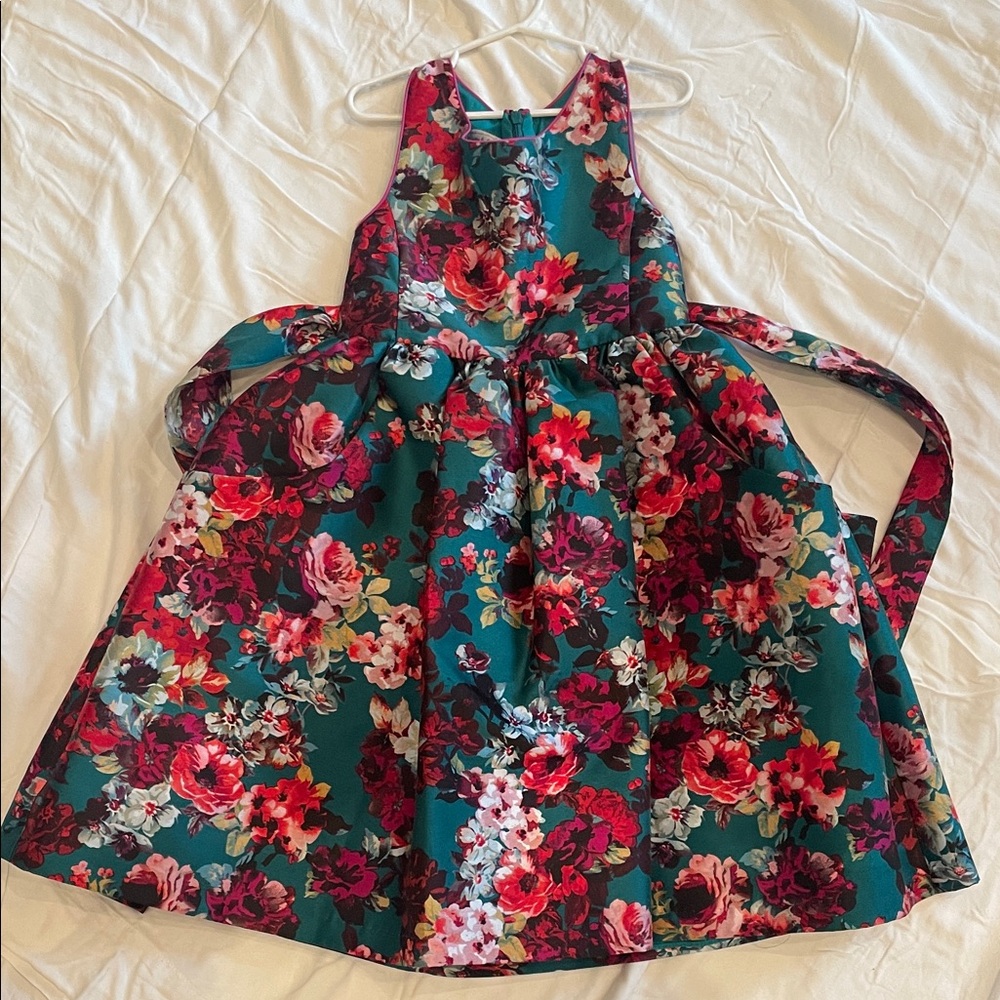 Pippa & Julie Teal and Pink Floral Dress